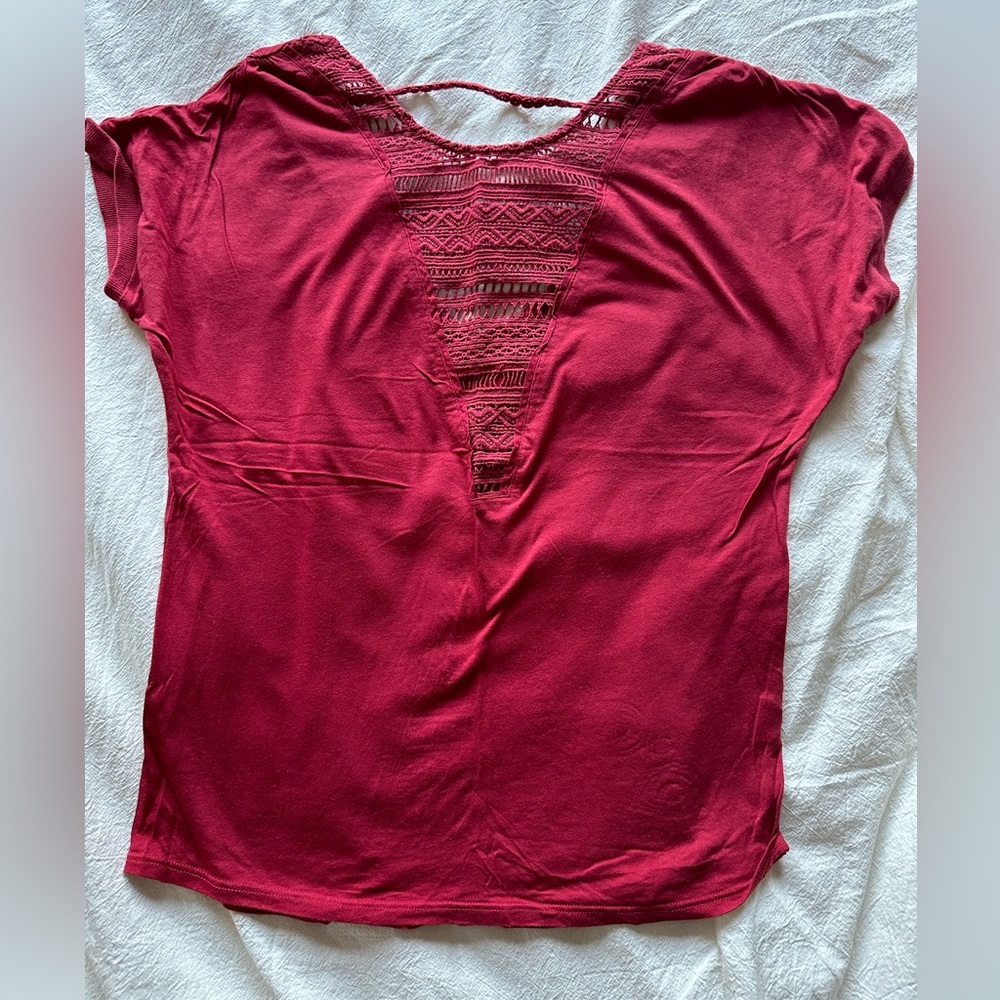 T Shirt with crochet-style detail from Anthropologie